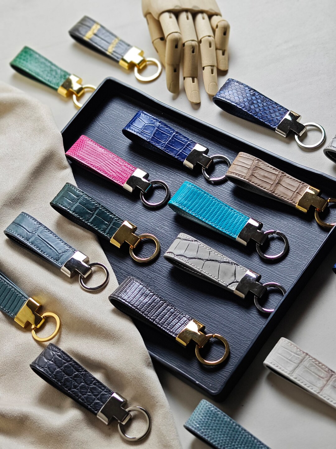 小物 LIZARD EMBOSS LEATHER KEY HOLDER 蜥蜴皮钥匙扣