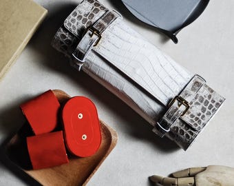 Personalized Alligator himalaya Leather Watch box