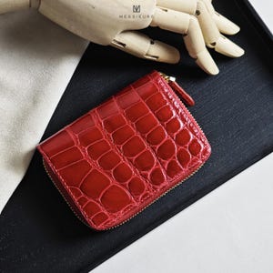 Alligator Reißverschluss Brieftasche aus Leder / Geschenke für sie / Geschenke für Frauen / Geburtstagsgeschenke für Männer / Frauen / Geschenk zum Frauentag