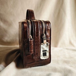 Leather Clutch Golf Alligator , men's Clutch, high-class handmade Clutch, modern bags image 3