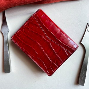 Cartera de piel de cocodrilo personalizada para mujer, cartera grabada, cartera de piel, regalo para ella, regalo para novia, regalos para el día de la madre