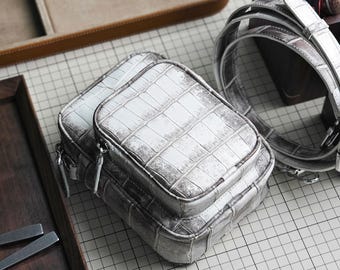 Handmade Alligator himalaya Leather Crossbody Bag