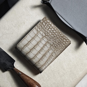 Cartera personalizada de cocodrilo, cartera grabada, cartera de cuero, regalo para novios, regalo para él, regalos de San Valentín, regalos de Navidad