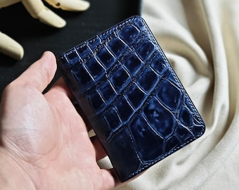 Leather Alligator Card Holder women Wallet/ Gifts for him/Gifts for her/ Birthday gifts for men/women