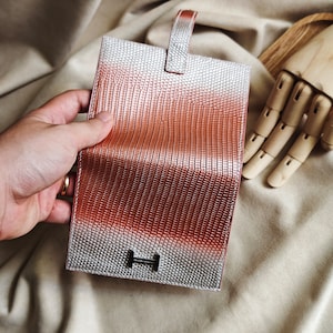 Regalos para el día de la madre Cartera plegable de piel de lagarto, regalo para ella, regalo para novia, regalo para el día de la mujer, regalos de cumpleaños