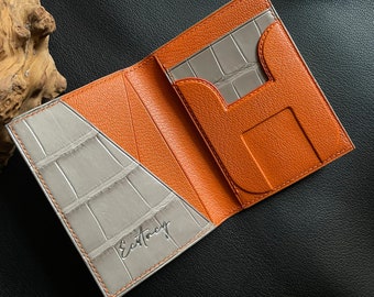 Leather Alligator Card Holder Men Wallet/ Gifts for him/ Birthday gifts for men/women