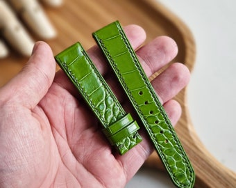 Custom Alligator Watch Straps, Leather Watch Bands, Best Leather Watch Straps, Straps for Watches 26mm, 24mm, 22mm, 21mm, 20mm, 18mm