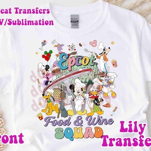 Epcot Food And Wine Squad Image Transfers, Family Trip Iron on Heat Transfers, Family Vacation Sublimation Transfers