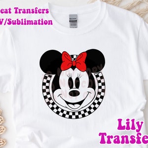 Disney Checkered Minnie and Mickey Image Transfers, Family Trip Iron on Heat Transfers, Family Vacation Sublimation Transfers