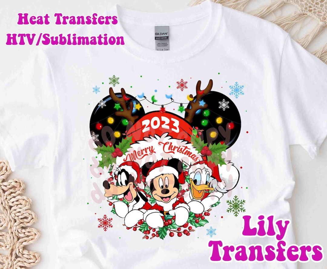 Christmas Mickey and Friends Image Transfers, Christmas Iron on Heat