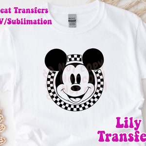 Disney Checkered Minnie and Mickey Image Transfers, Family Trip Iron on Heat Transfers, Family Vacation Sublimation Transfers