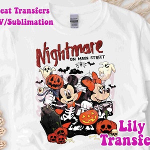 Halloween Mickey Nightmare Image Transfers, Disney Halloween Iron on Heat Transfers, Disney Mouse Iron On Disney Sublimation