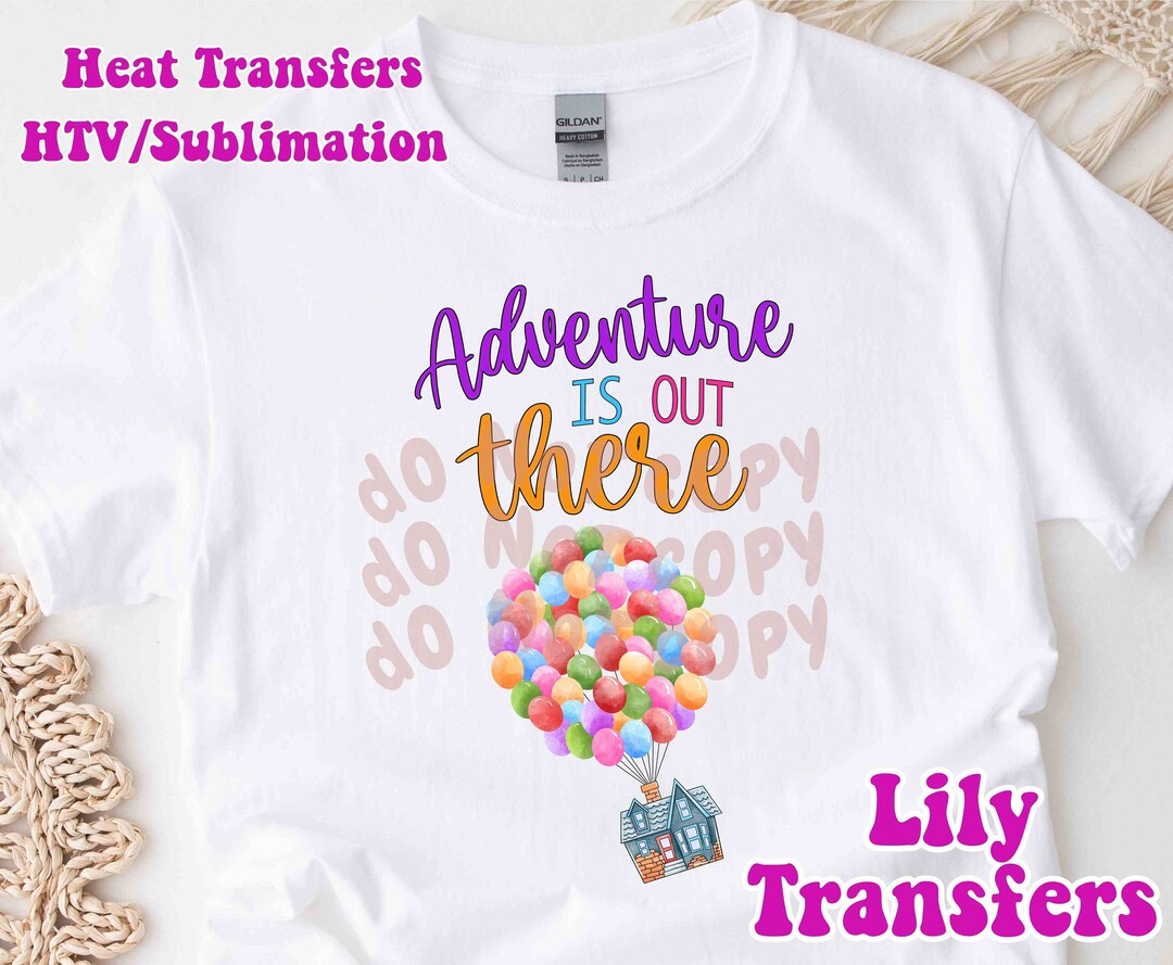 Disney Adventure is Out There Image Transfers, Disney Iron on Heat Transfers, Disney Sublimation
