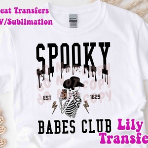 Spooky Babes Club Image Transfers, Spooky Babes Club Iron on Heat Transfers, Halloween Cute Sublimation Transfers,