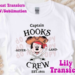 Disney Pirates Image Transfers, Disney Iron on Heat Transfers, Disney Sublimation Transfers, Mickey Iron On