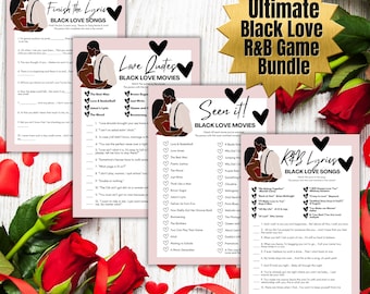 Ultimate Black Love RnB Game Bundle | 4 Printable Digital Games | Perfect for Parties, Date Nights, Girls' Nights & Family Gatherings