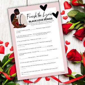Finish the Lyric: RnB Love Song Game | Printable Digital Download | Fun Music Game for Parties, Date Nights & Girls' Nights