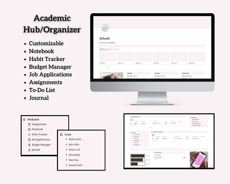 2023 Notion Template Life Planner Allinone School, Personal, & Goals