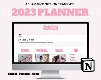student planner notion template 2023 Notion Template Life Planner | All-in-one School, Personal, & Goals Organizer | Customizable Template | DIGITAL DOWNLOAD
