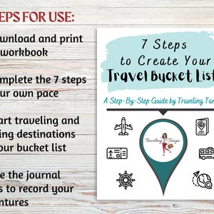 Travel Bucket List Workbook Digital Download Printable Receive All 3 Color Options Gift for Travelers Travel Planning image 4