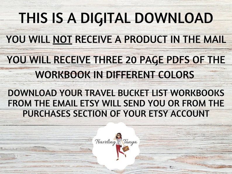 Travel Bucket List Workbook Digital Download Printable Receive All 3 Color Options Gift for Travelers Travel Planning image 5