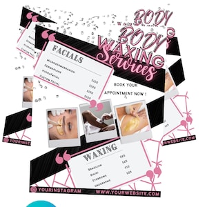 Spa Flyer | Body Waxing services | Fully editable | Spa services | Premade business flyer | Diy template design