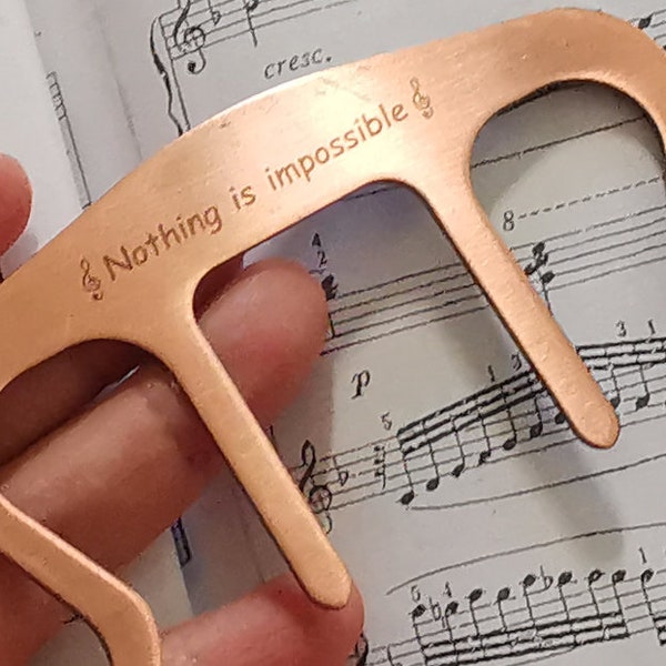 Personalized Brass Music Page Holder- Rose Gold Page Clip Gift for Pianist,Guitarist,Musician and Music Teacher Gift