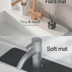 Faucet Splash Catcher Quick-Dry Diatomite PU Kitchen Faucet Bib - Kitchen Faucet Drip Catcher- Kitchen Sink Splash Catcher Sink Rug image 9