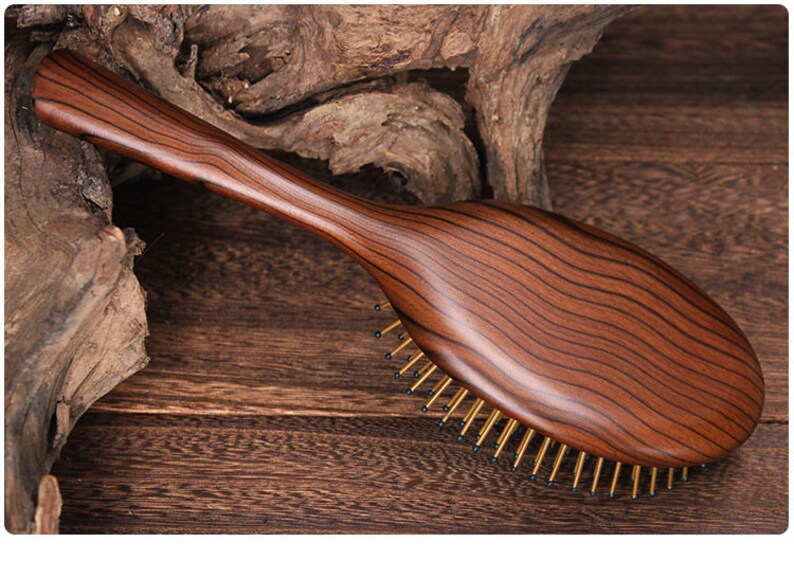Vintage Wooden Paddle Hairbrush Plastic Free Bundlehair Care Etsy