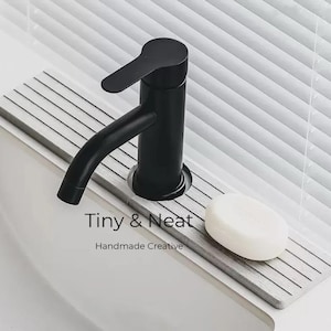 Faucet Splash Catcher Quick-Dry Diatomite PU Kitchen Faucet Bib - Kitchen Faucet Drip Catcher- Kitchen Sink Splash Catcher Sink Rug image 13