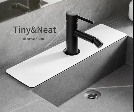 Faucet Splash Catcher Quick-Dry Diatomite PU Kitchen Faucet Bib - Kitchen Faucet Drip Catcher- Kitchen Sink Splash Catcher Sink Rug