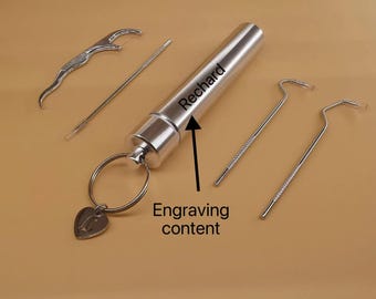 Custom Reusable Metal Toothpick with Case-Portable Teeth Cleaner Keychain Traveling Toothpick Oral Cleaning Essentials Toothpick