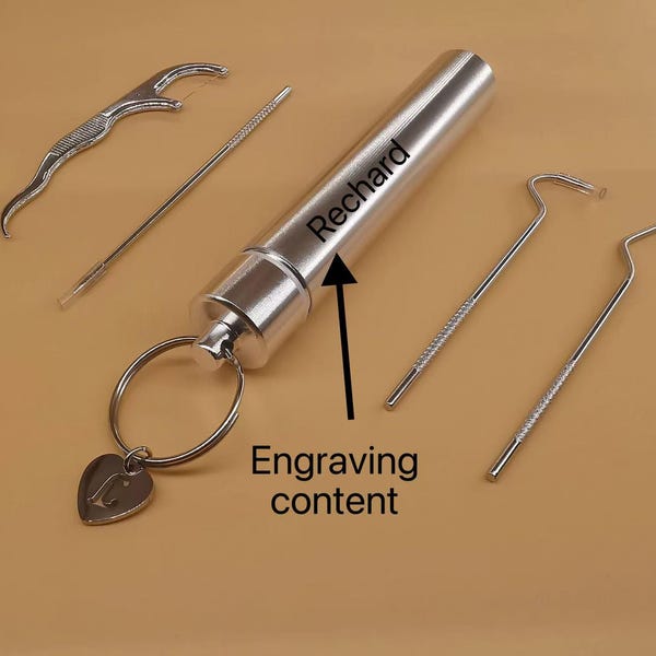 Custom Reusable Metal Toothpick with Case-Portable Teeth Cleaner Keychain Traveling Toothpick Oral Cleaning Essentials Toothpick