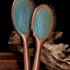 Personalized Vintage Wooden Paddle Hairbrush Plastic Free BundleHair Care Beard Hairbrush Zero Waste scalp massage Anti-Static Hair Comb