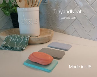 Schnelltrocknende Kieselalgen-Seifenschale, handgefertigter Seifenhalter, Seifenstange, schimmelresistente Seifenschale Made in USA Kostenloser Versand