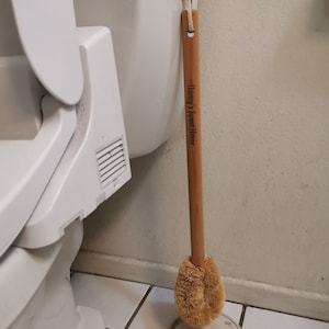 Personalized Coconut Fiber Toilet Brush Plastic Free Zero Waste Compostable Zero Waste Sustainable Bathroom With Quick-Dry Diatomite Dish