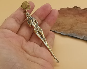 2 Pcs Brass Ear Pick- Portable Ear Cleaner-Designed for Travel-Reusable Ear Cleaner with  Keychain Personalized spoons of Ear Cleaner