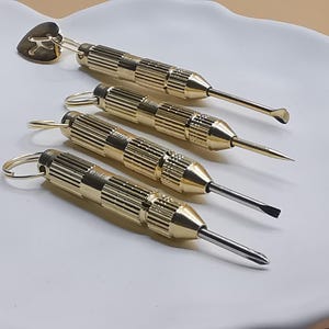 Personalized Portable 4 Pcs 4-in-1 Mini Hidden Spoon Ear Pick-Reusable Teeth Pick with Case -multi-purpose screwdriver set Phillips-Slotted