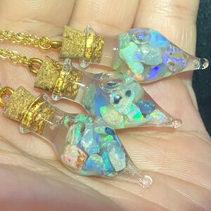 opal rough pendant gold chain australia lightning ridge