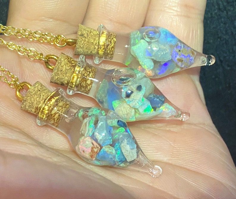 opal rough pendant gold chain australia lightning ridge