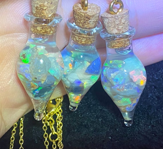 rough opal bottle pendant lightning ridge australia
