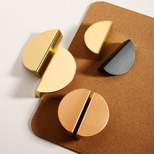 2.5" Gold Black Semicircular Triangle Cabinet Handles Pulls Modern Simple Dresser Handles Pulls Drawer Pulls Handles Cabinet Hardware YS625