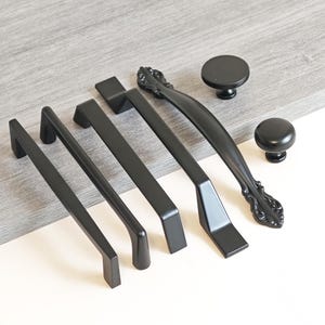 Black Zinc Alloy Cabinet Pull - Modern Drawer Handle, Cupboard Hardware