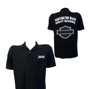 Hoodedton Beach Harley X Megadeth Biker-Hemd mit schwarzem Kragen (Mens-Medium): Versandfertig
