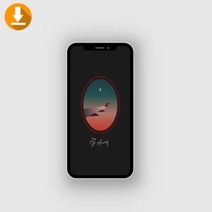 Fly Away Travel Phone Wallpaper/ Geometric Airplane Window View Mobile Background/iphone & Android Wallpapers/ Instant Download