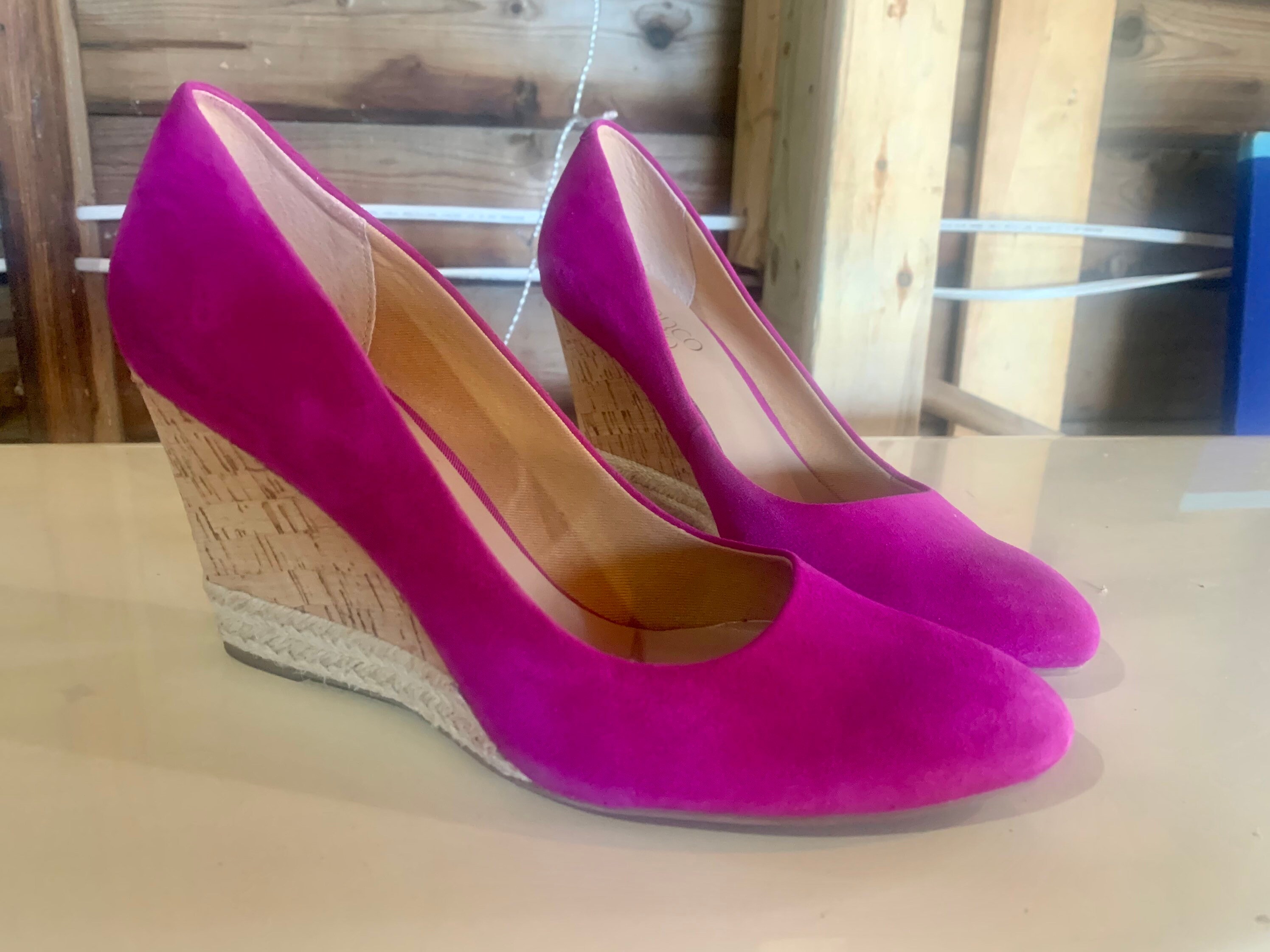 Hot Pink Wedge Heels