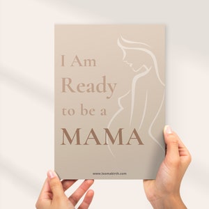 Provando a concepire la carta stampabile di affermazione, sono la prossima madre, regalo per la moglie incinta, la madre e la sorella, carta di incoraggiamento TTC.