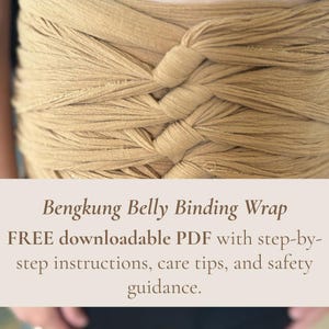 17ft Muslin Belly Binding Wrap | Postpartum Support Wrap – Green, Tan, or Rose Color | Womb Care Ritual | Looma Birth | Bengkung Belly Bind