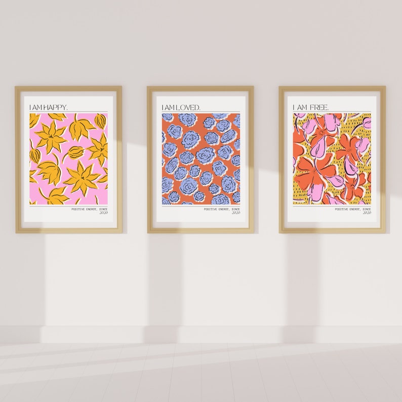 Printable Positive Affirmations Wall Art I Am Powerful Etsy