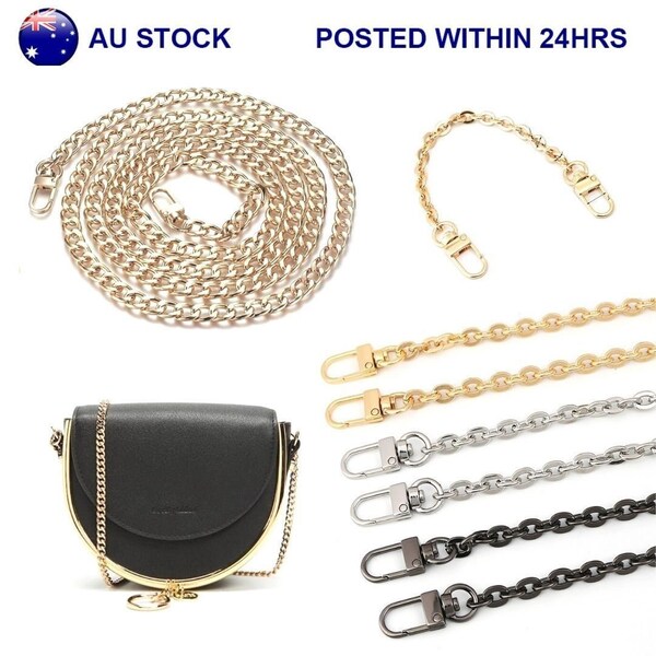 Replacement Chain Strap for Handbag or Shoulder Bag in Gold, Silver or Gun Black, 20cm, 100cm or 120cm Length |  Metal Crossbody Bag Purse